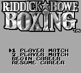 Boxing title screen for GameBoy